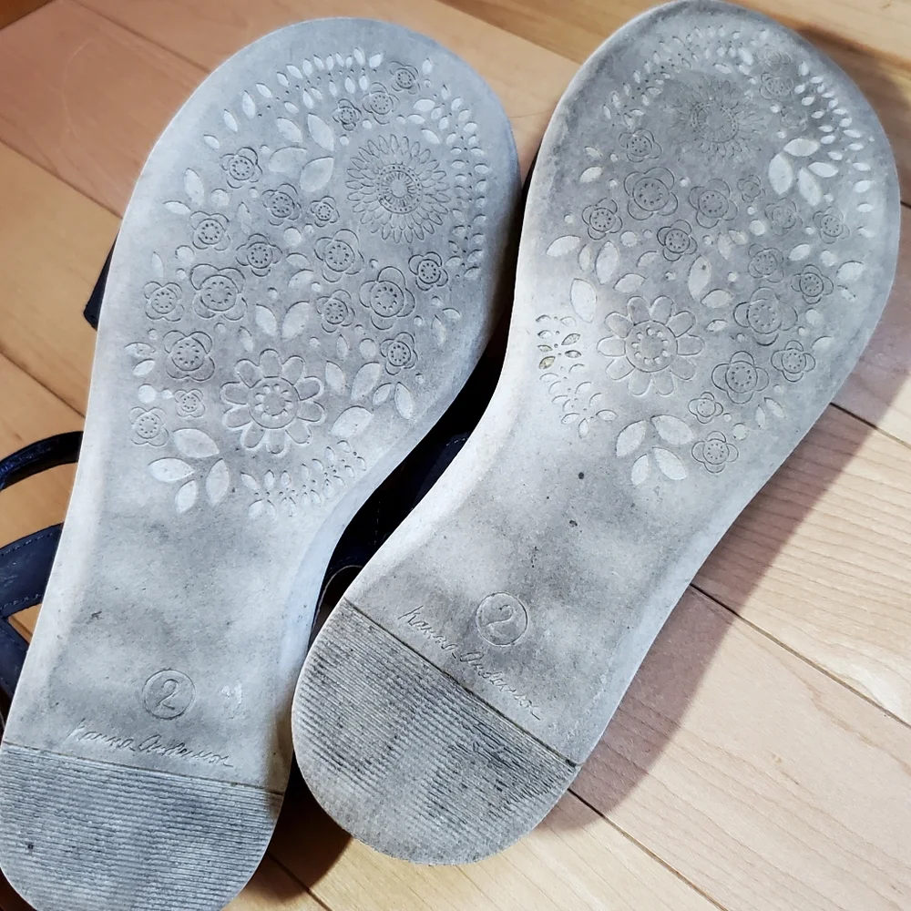 Hanna Andersson Navy Blue‎ Glitter Sandals Youth Size 2